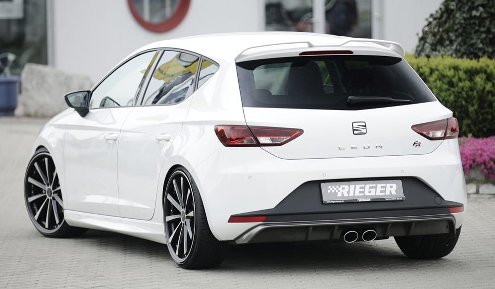 Rieger Seat Mk3 Leon (5F) Cupra/FR Side Skirts 5-Door & ST Models (2012-20) - Satin Black - 00027003+00027004