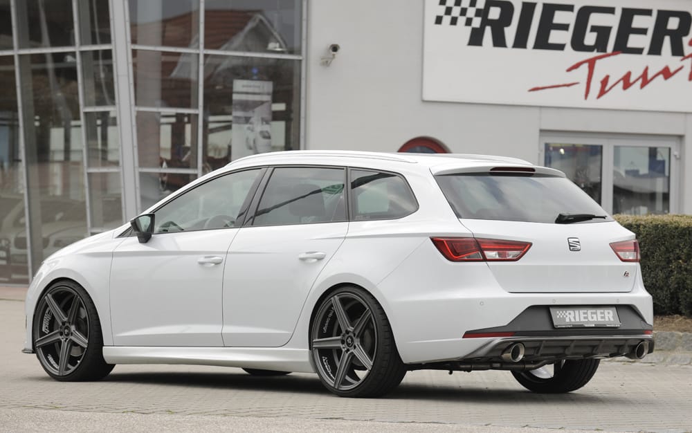 Rieger Seat Mk3 Leon (5F) Cupra/FR Side Skirts 5-Door & ST Models (2012-20) - Satin Black - 00027003+00027004