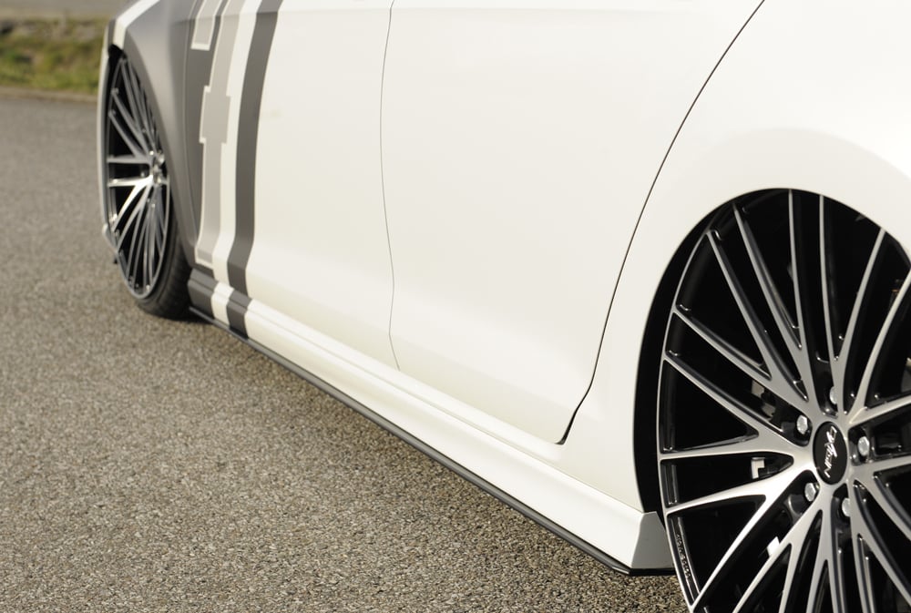 Rieger VW Golf Mk7 ‘R’/R-Line (Pre-facelift 2012-16) Side Skirt Extensions (Pair) - Satin Black - 00059571+00059572