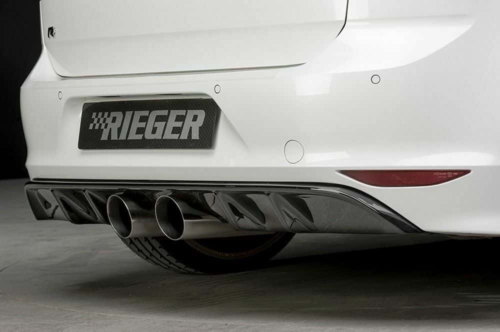 Rieger VW Golf MK7 R Rear Diffuser - Gloss Black (2012-2016) - 00088092