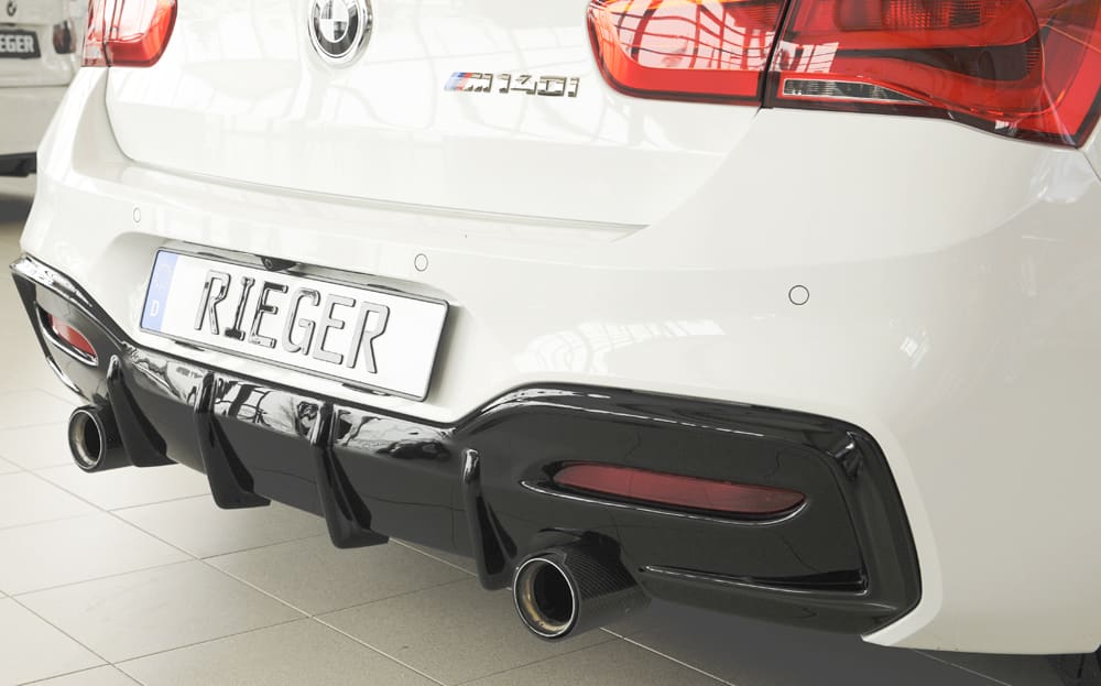 Rieger BMW M135i/M140i (F20/F21) Rear Bumper Diffuser - Gloss Black (2015-2019) - 00088171