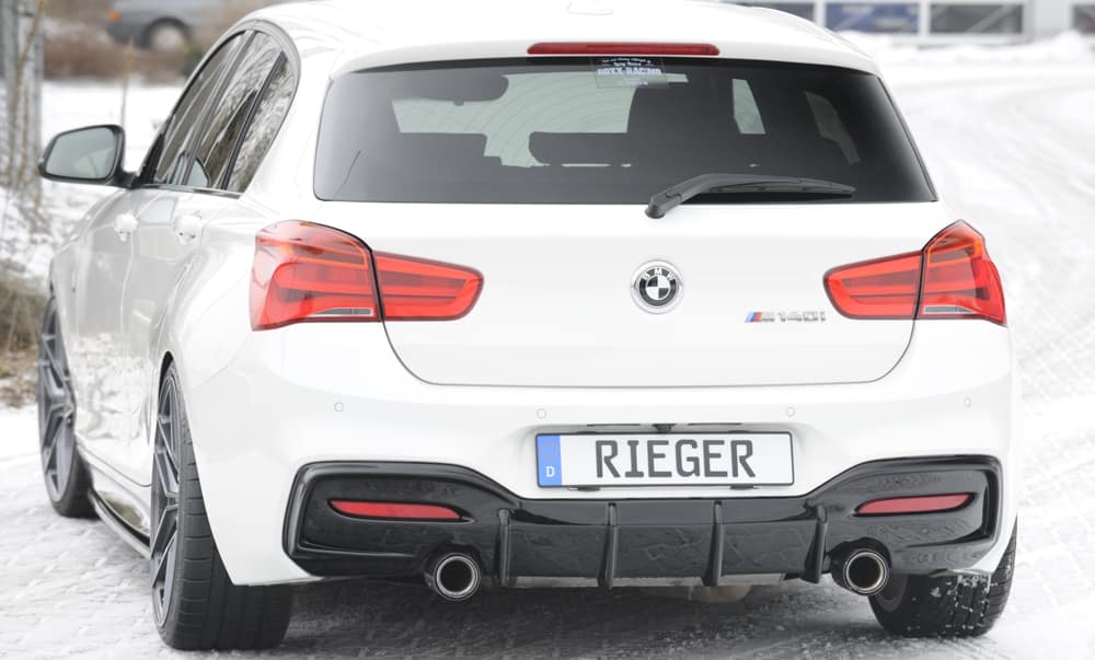 Rieger BMW M135i/M140i (F20/F21) Rear Bumper Diffuser - Gloss Black (2015-2019) - 00088171