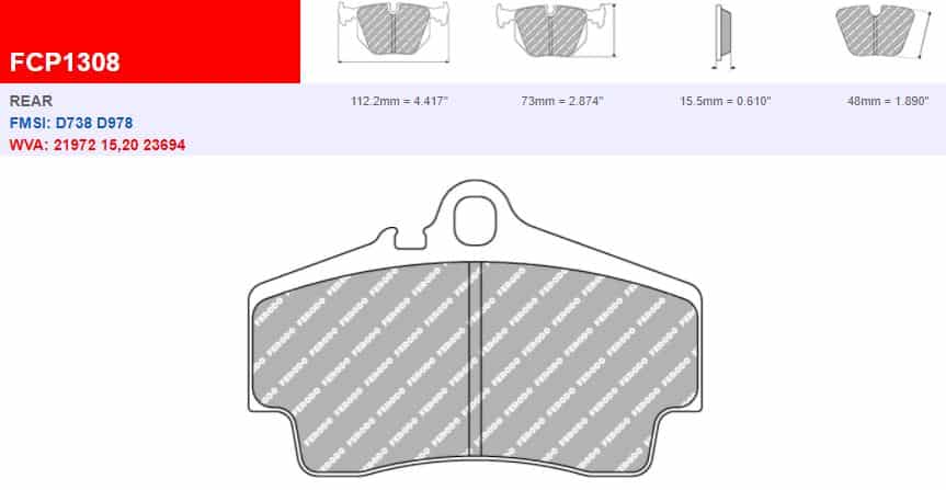 FDS1308 - Ferodo Racing DS Performance Rear Brake Pad