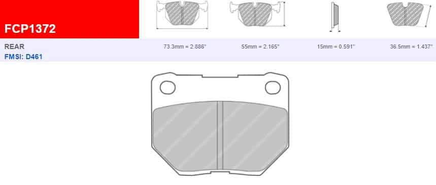 FDS1372 - Ferodo Racing DS Performance Rear Brake Pad - Subaru Impreza