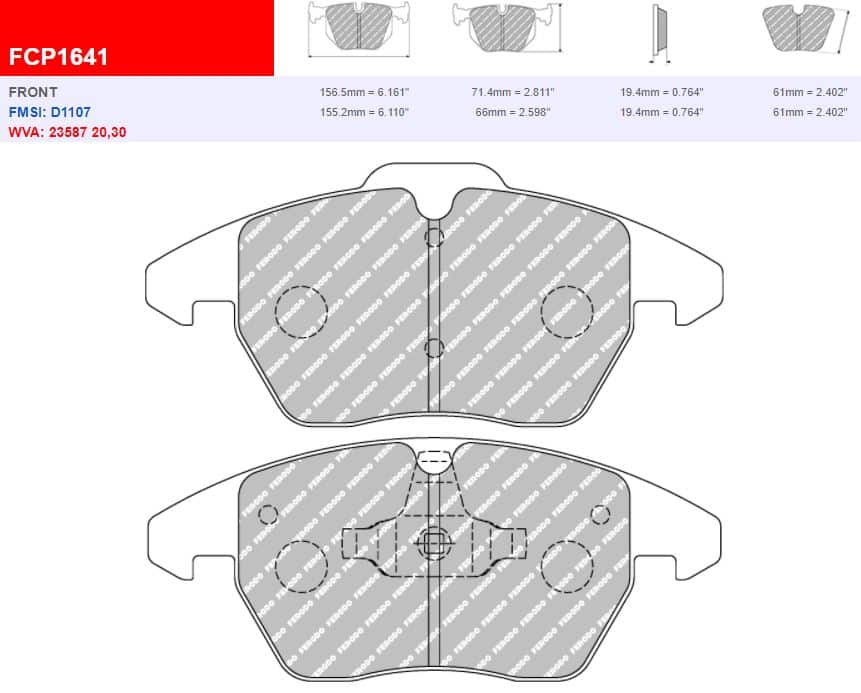 FDS1641 - Ferodo Racing DS Performance Front Brake Pad