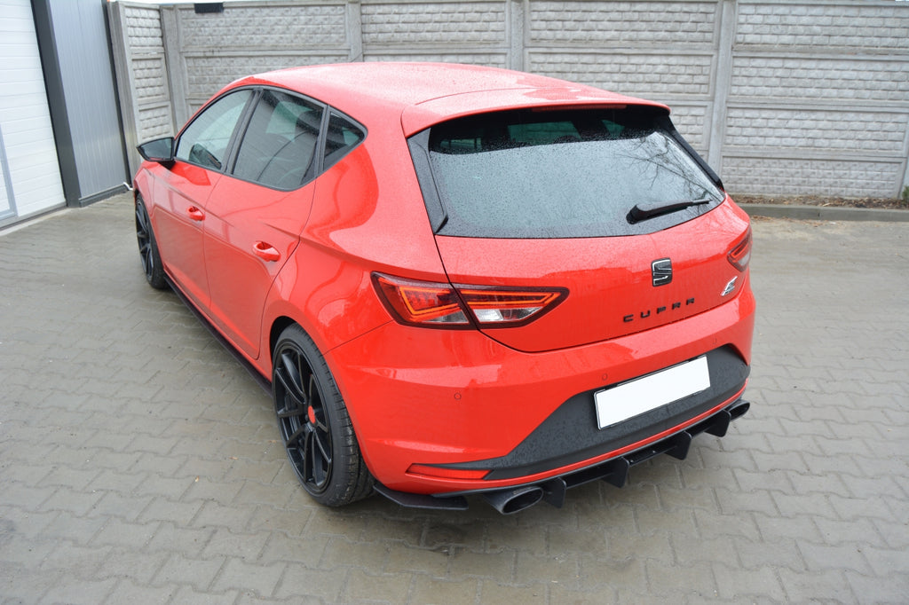 Maxton Design Seat Leon Mk3 Cupra Rear Diffuser & Rear Side Splitters - SE-LE-3-CU-CNC-RS1A