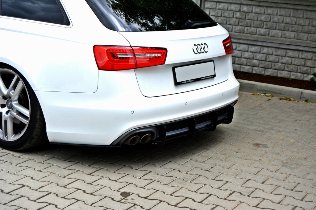 Maxton Design Audi A6 C7 S-Line Avant (2.0 TDI) Rear Diffuser & Rear Side Splitters - AU-A6-C7-SLINE-AV-CNC-RS1A