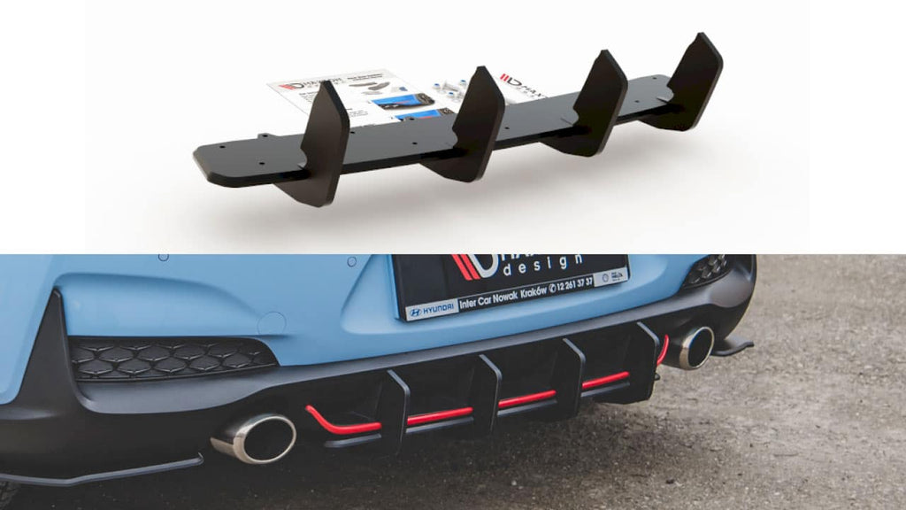 Maxton Design Racing Rear Diffuser V2 Hyundai I30 N Mk3 Hatchback (2017-) - HYI303NCNC-RS3A