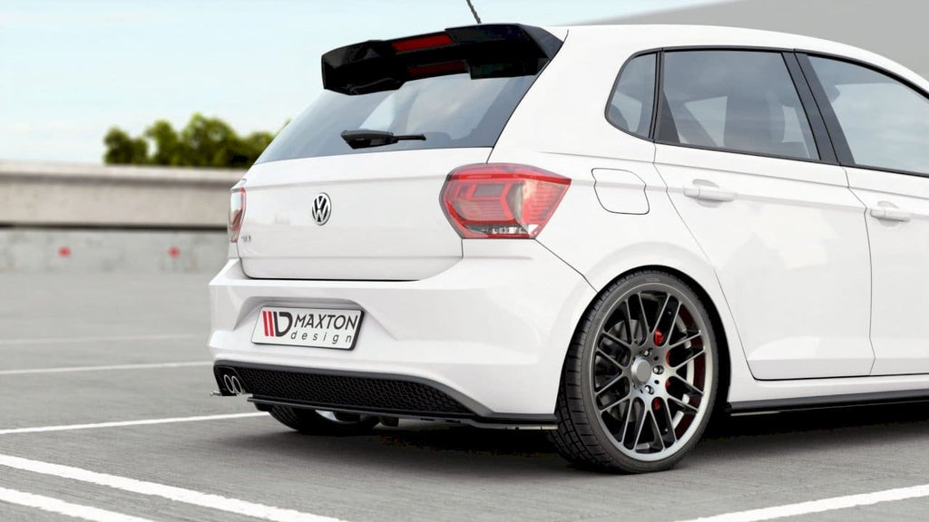 Maxton Design Central Rear Splitter (W/ Vertical Bars) VW Polo Mk6 GTI (2017-) - VW-PO-6-GTI-RSD2+RD1