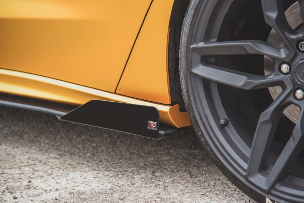 Maxton Design Racing Side Skirt Splitters (+Flaps) Ford Focus Mk4 ST/ Mk4 ST Line (2019-) - FOFO4STCNC-SD1B+SRFA