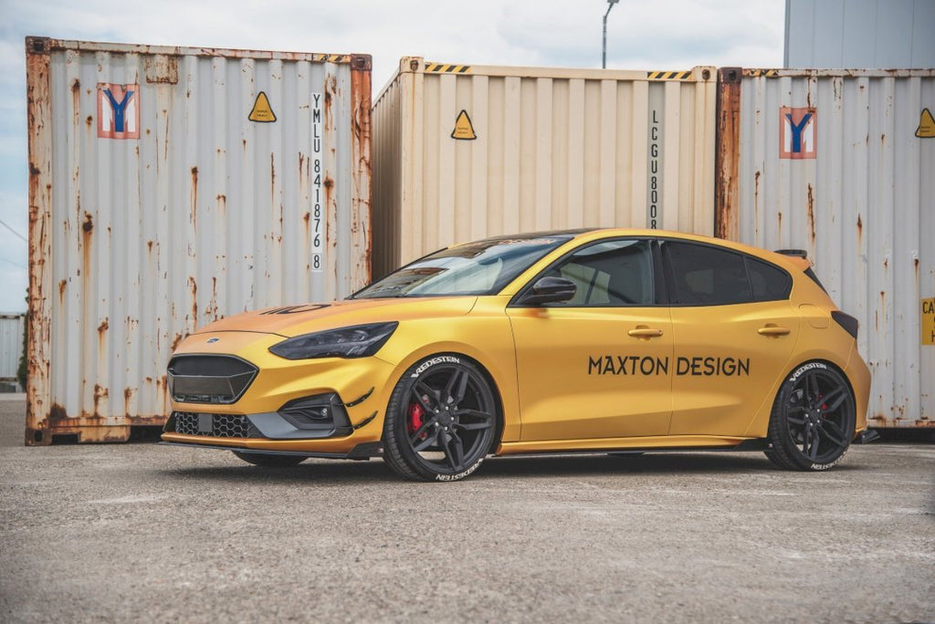 Maxton Design Racing Side Skirt Splitters (+Flaps) Ford Focus Mk4 ST/ Mk4 ST Line (2019-) - FOFO4STCNC-SD1B+SRFA