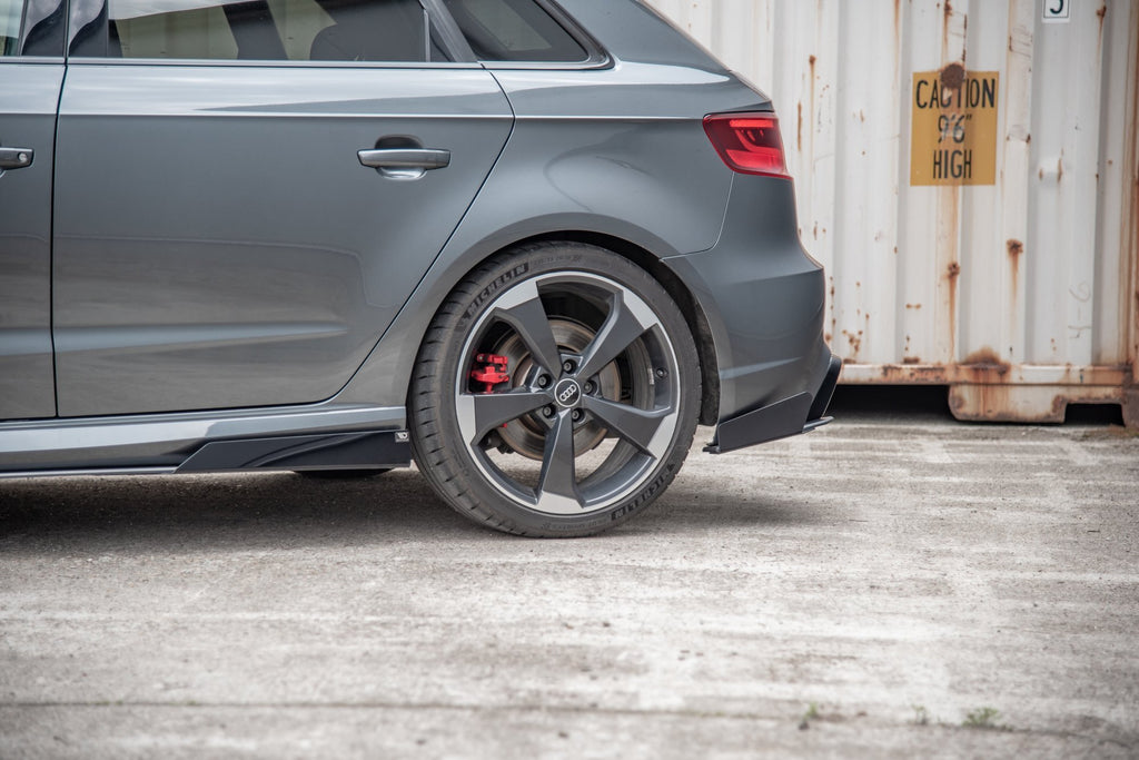 Maxton Design Maxton Racing Rear Side Splitters (+Flaps) Audi RS3 8V Sportback (2015-2016) - AURS38VCNC+RSD1+RSF1