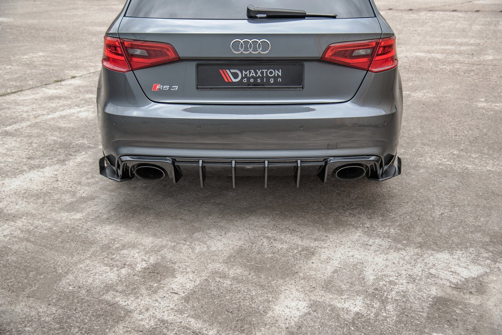 Maxton Design Maxton Racing Rear Side Splitters (+Flaps) Audi RS3 8V Sportback (2015-2016) - AURS38VCNC+RSD1+RSF1