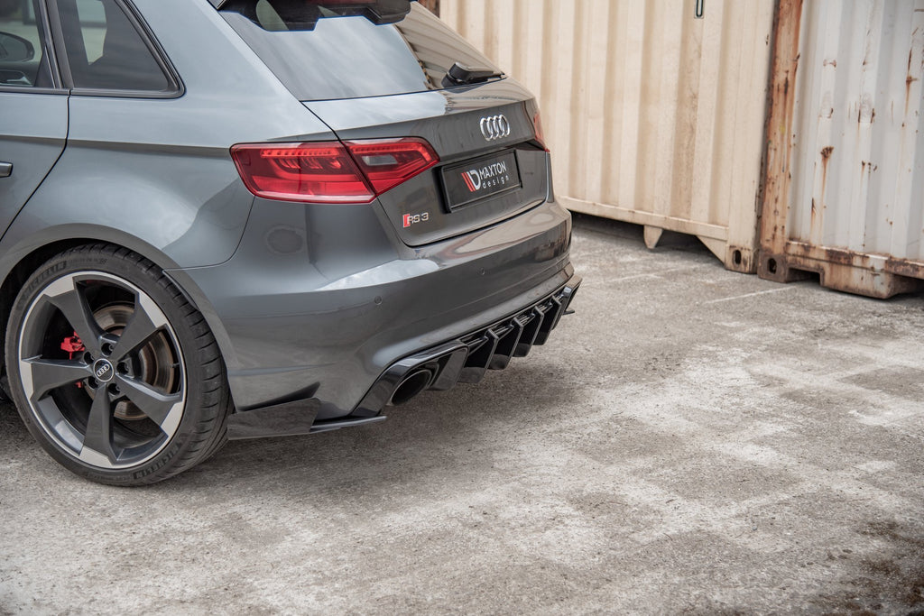 Maxton Design Maxton Racing Rear Side Splitters (+Flaps) Audi RS3 8V Sportback (2015-2016) - AURS38VCNC+RSD1+RSF1