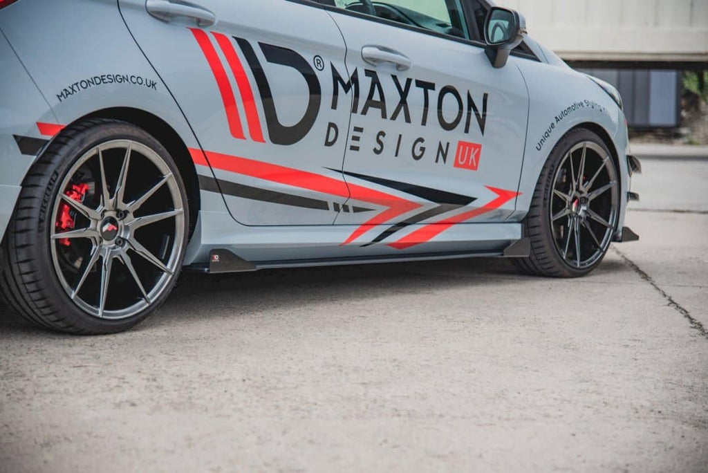 Maxton Design Side Skirt Splitters (+ Flaps) Ford Fiesta Mk 8 ST / ST Line (2017+) - FOFI8STCNC-SD2+SF1