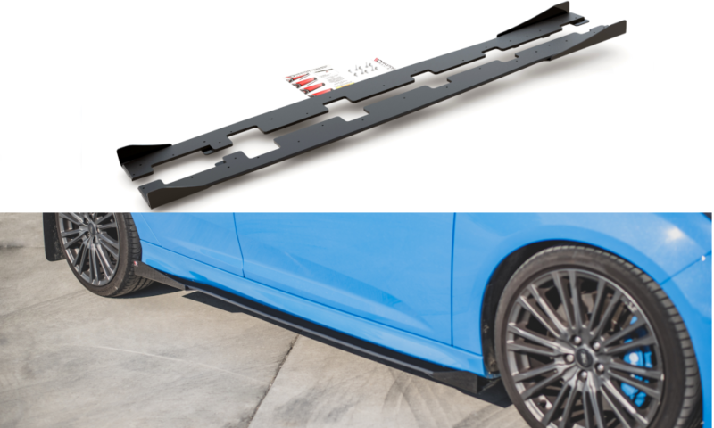 Maxton Design Racing Durability Side Skirts Diffusers (+Flaps) Ford Focus RS Mk3 (2015-2018) – FOFO3RSCNC-SD1+SRF1