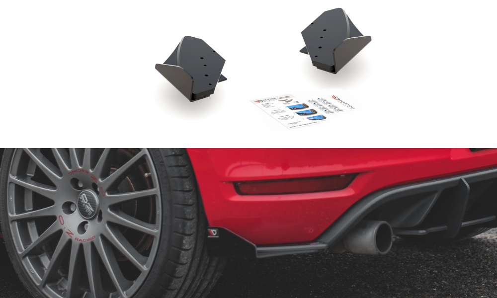 Maxton Design Racing Durability Rear Side Splitters (+Flaps) VW Golf GTI Mk6 (2008-2012) - VWGO6GTICNC+RSF1