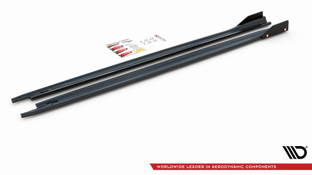 Maxton Design Side Skirts Diffusers (+Flaps) V2 Skoda Octavia RS Mk4 (2020+) - SK-OC-4-RS-SD2+SF