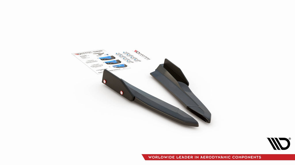 Maxton Design Rear Side Splitters (+Flaps) V.2 Skoda Octavia RS Mk4 (2020+) - SK-OC-4-RS-RSD2+RSF