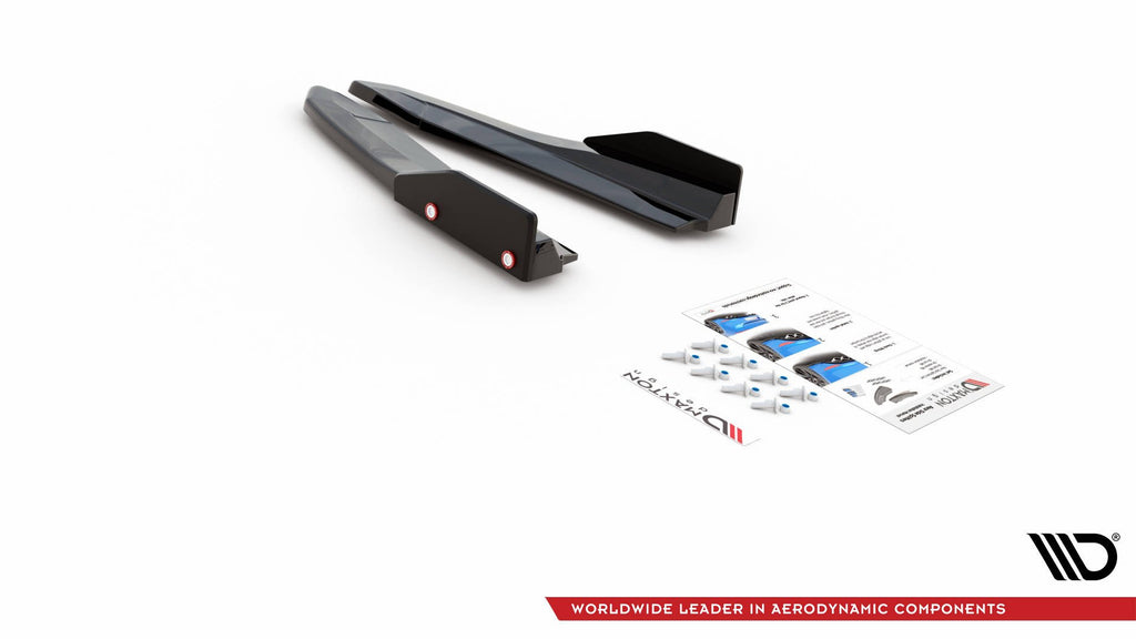 Maxton Design Rear Side Splitters (+Flaps) V.2 Skoda Octavia RS Mk4 (2020+) - SK-OC-4-RS-RSD2+RSF