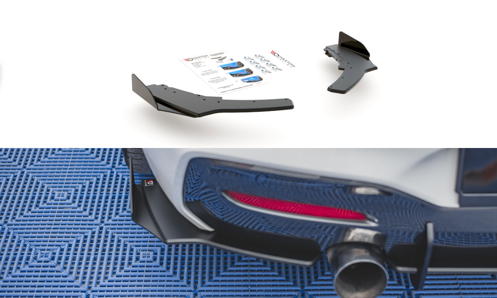 Maxton Design Racing Durability Rear Side Splitters V2 (+Flaps) BMW 1 F20 M-Pack Facelift/M140i (2015-2019) - BM1F20FMCNC-RSD2+RSF1