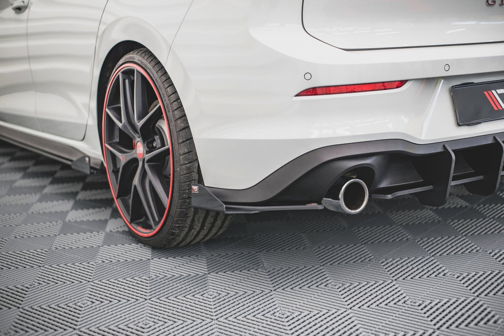 Maxton Design Racing Durability Rear Side Splitters (+Flaps) VW Golf 8 GTI (2020+) - VWGO8GTICNC-RSD1+RSF1