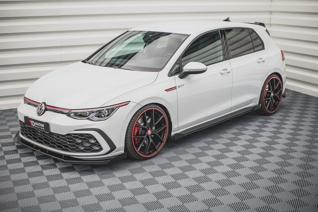 Maxton Design Racing Durability Side Skirts Diffusers (+Flaps) VW Golf 8 GTI/GTI Clubsport (2020+) - VWGO8GTICNC-SD1+SRF1