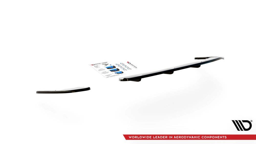 Maxton Design Central Rear Splitter (Vertical Bars) Peugeot 508 GT-Line Mk2 (2018+) - PE-508-2-GTLINE-RSD1+RD1