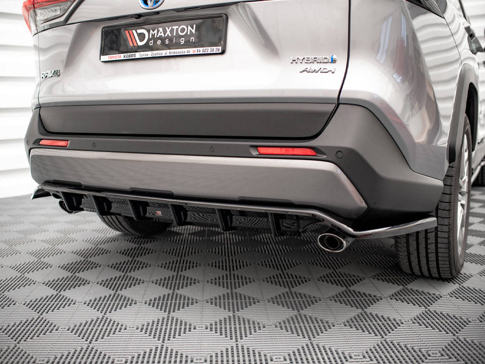 Maxton Design Central Rear Splitter (Vertical Bars) Toyota RAV4 Mk5 (2019-) - TO-RAV4-5-RD1+RD2