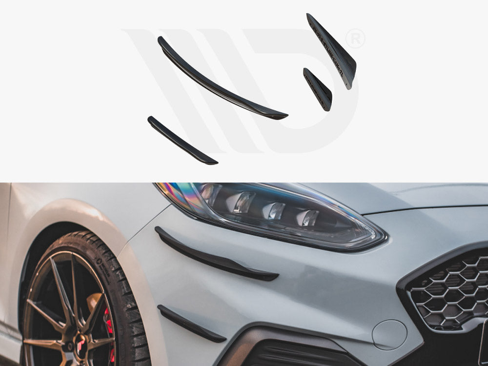 Maxton Design Front Bumper Wings (Canards) V.3 Ford Fiesta Mk8 ST/ST-Line (2017-) - FO-FI-8-STLINE-CAN3