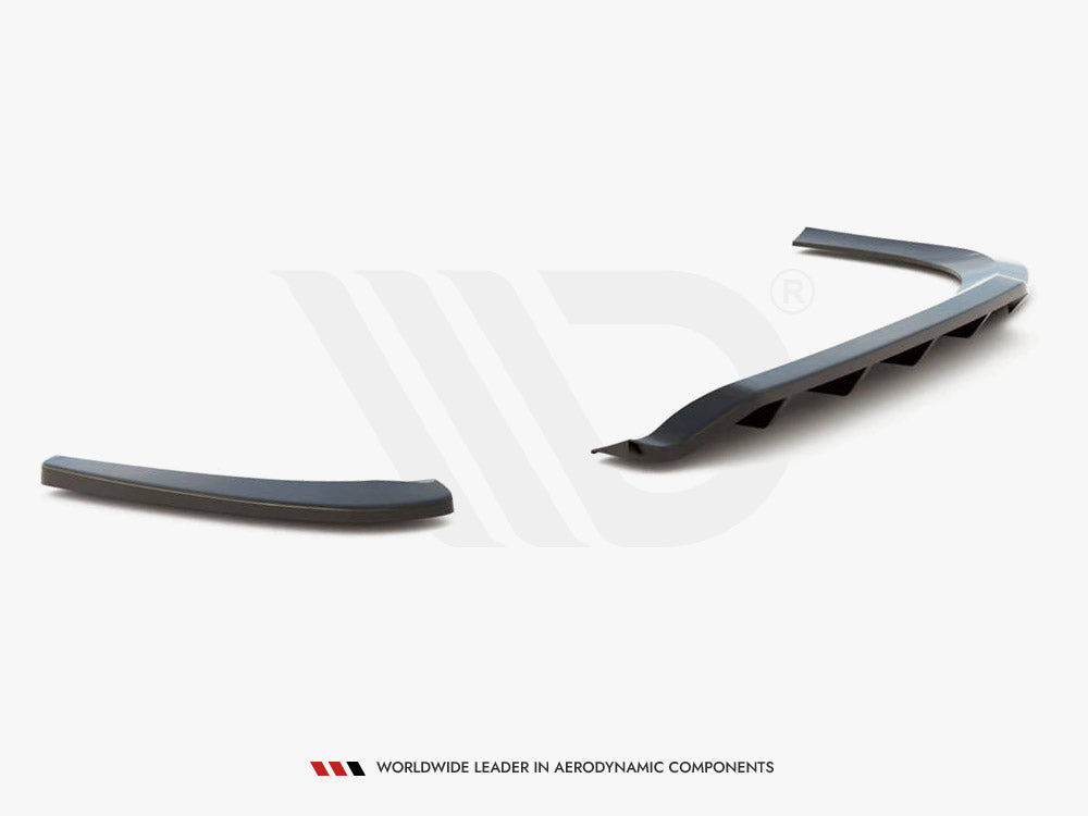 Maxton Design Central Rear Splitter (Vertical Bars) Volkswagen Passat Cc (2008-2012) - VW-PA-CC-RSD2+RD1