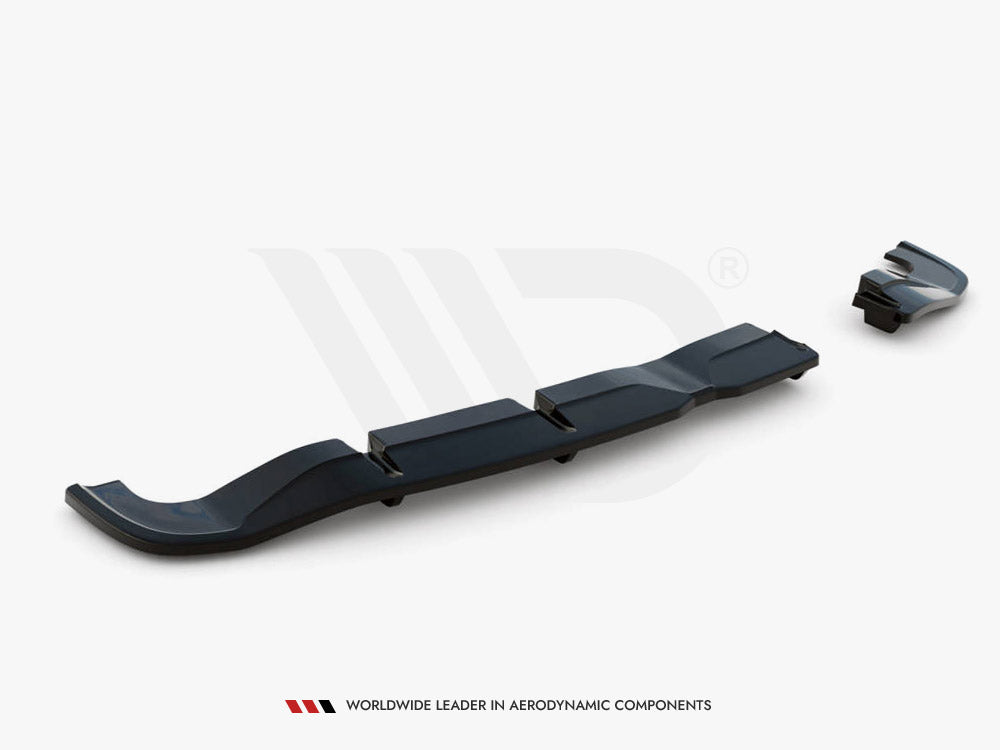 Maxton Design Central Rear Splitter (Vertical Bars) Hyundai i20 N Mk3 (2020-) - HY-I20-3-N-RSD1+RD1