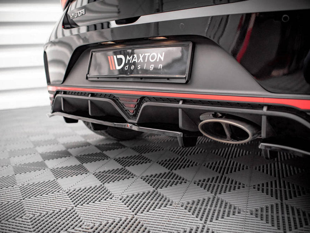 Maxton Design Central Rear Splitter (Vertical Bars) Hyundai i20 N Mk3 (2020-) - HY-I20-3-N-RSD1+RD1