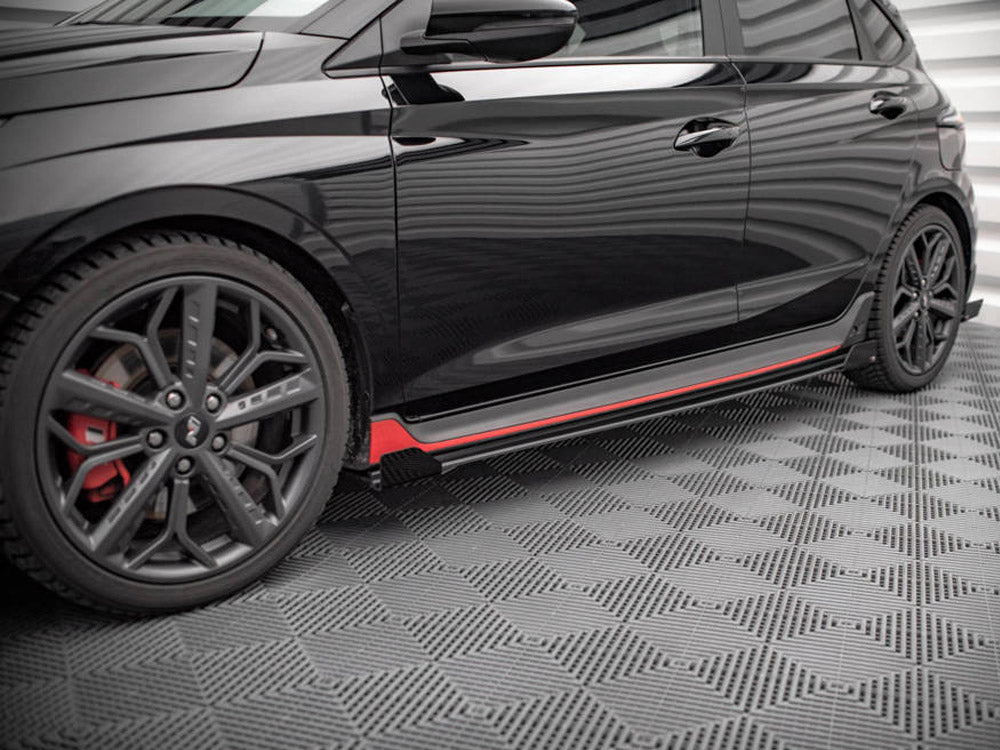 Maxton Design Street Pro Side Skirts Diffusers (+Flaps) Hyundai i20 N Mk3 (2020-) - HYI203NCNC-SD1+SRF1