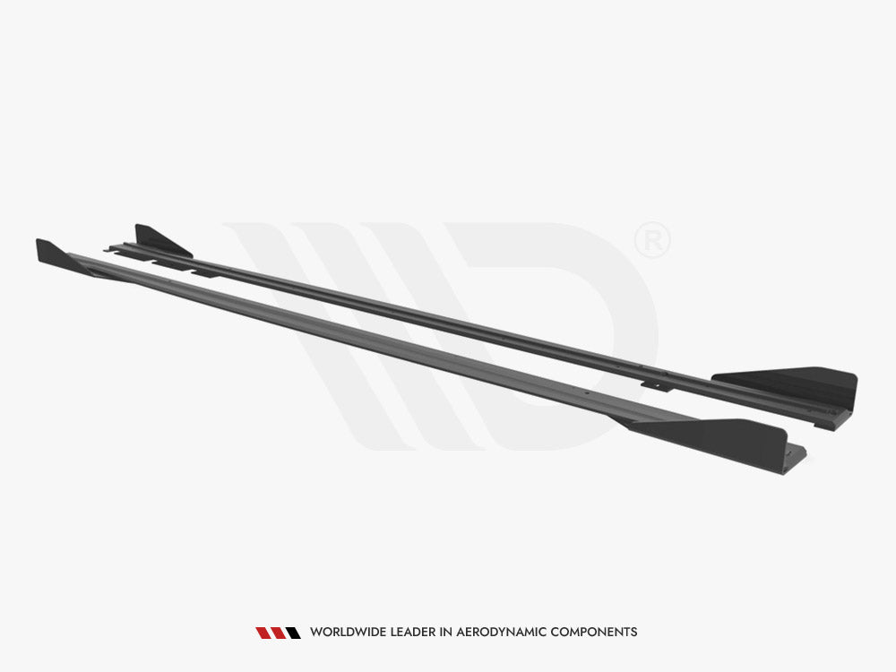 Maxton Design Street Pro Side Skirts Diffusers (+Flaps) BMW M2 F87 (2016-2020) - BM287MCOMPCNC-SD1+SRF1