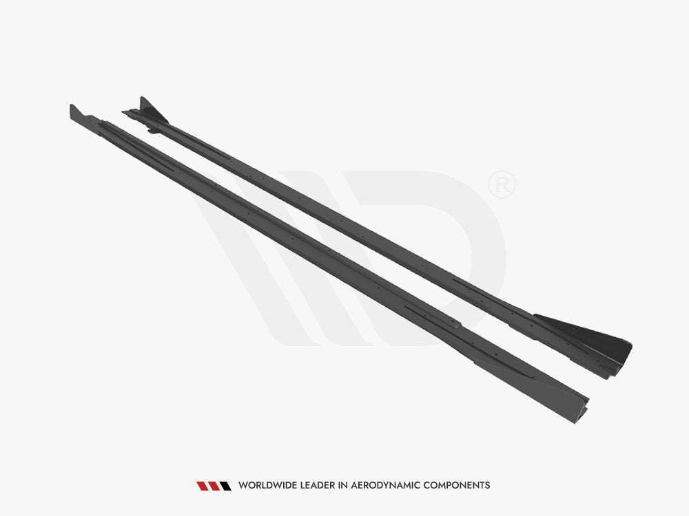 Maxton Design Street Pro Side Skirts Diffusers (+Flaps) Audi S3/A3 S-Line 8Y (2020-) - AUA38YSLINECNC-SD1+SRF1