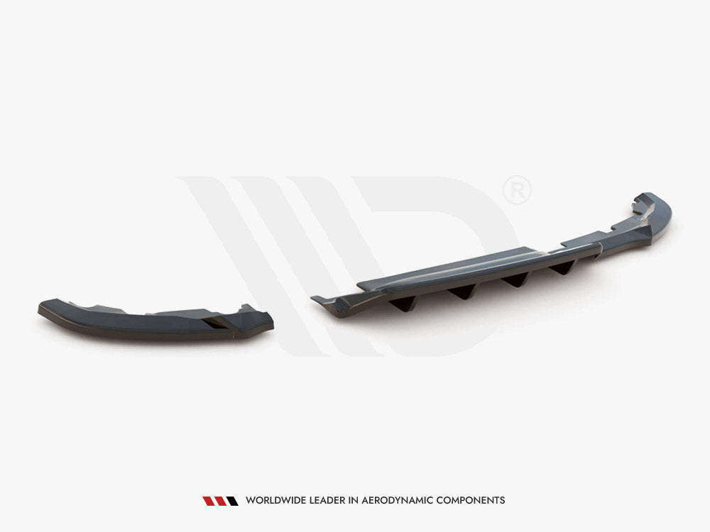 Maxton Design Central Rear Splitter (Vertical Bars) Renault CLIO MK5 (2019-) - RE-CL-5-RSD1+RD1