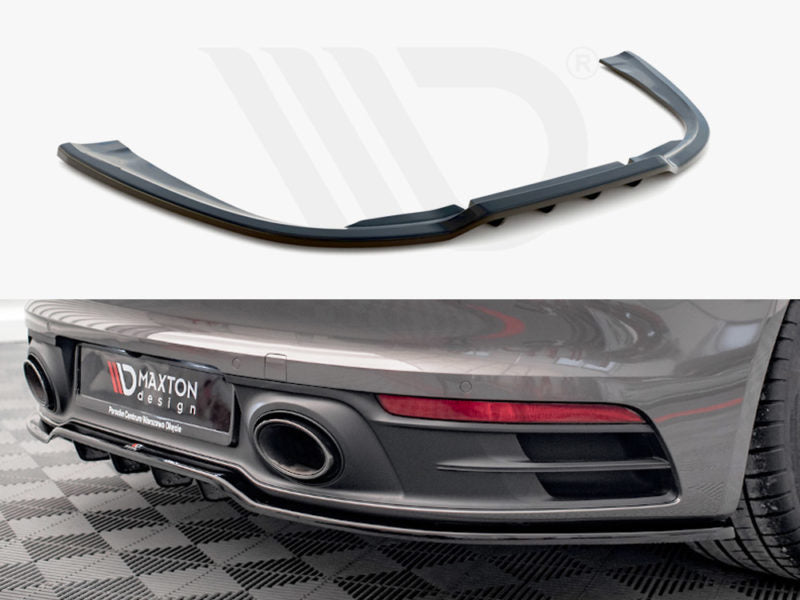 Maxton Design Central Rear Splitter (Vertical Bars) Porsche 911 Carrera 4S 992 (2019-) – PO-911-992-CA-4S-RD1+RD2