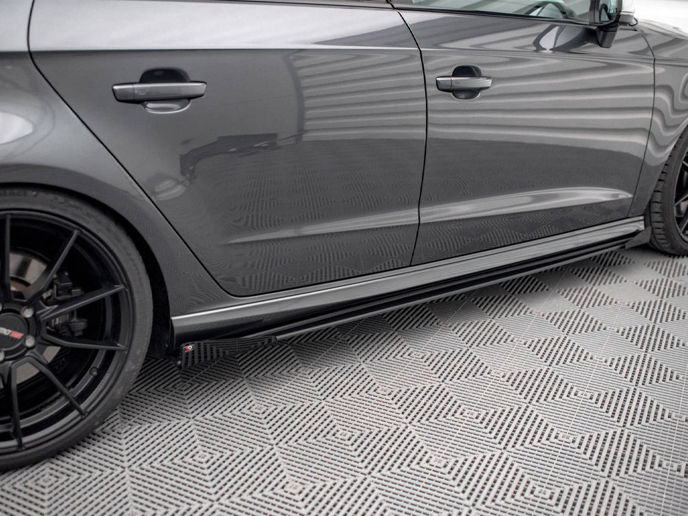 Maxton Design Street PRO Side Skirts Diffusers (+flaps) Audi S3 Sportback 8V Facelift - AUS33FSBCNC-SD1+SF1