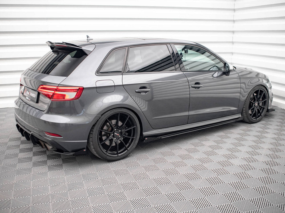 Maxton Design Street PRO Side Skirts Diffusers (+flaps) Audi S3 Sportback 8V Facelift - AUS33FSBCNC-SD1+SF1