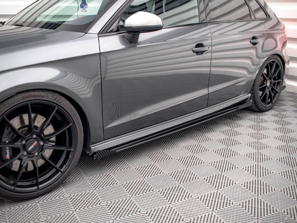 Maxton Design Street PRO Side Skirts Diffusers (+flaps) Audi S3 Sportback 8V Facelift - AUS33FSBCNC-SD1+SF1