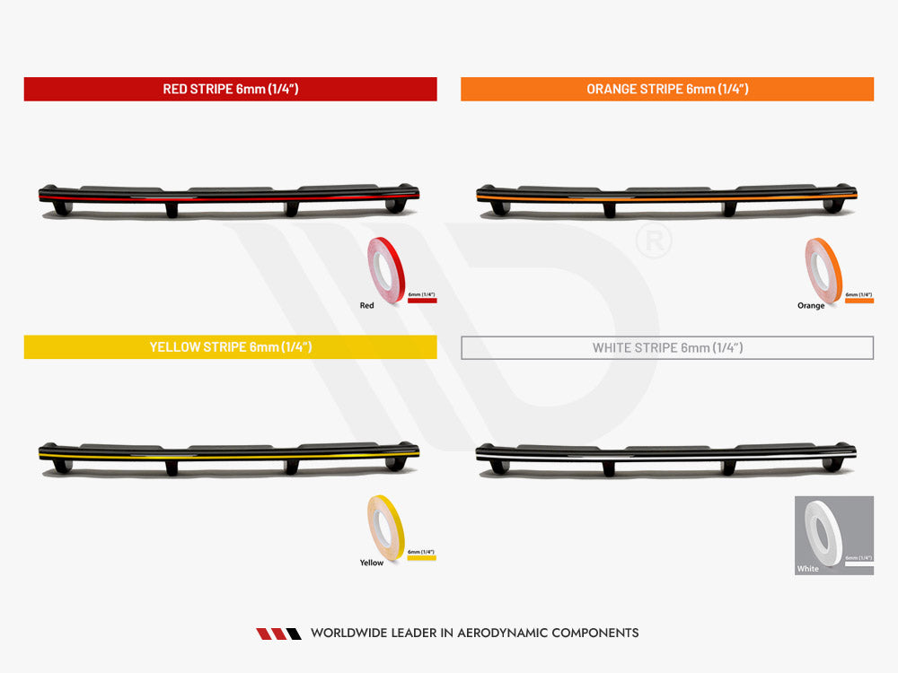 Maxton Design Central Rear Splitter (Vertical Bars) Audi A5 S-Line F5 Facelift - AU-A5-2F-SLINE-SB-RD1+RD2