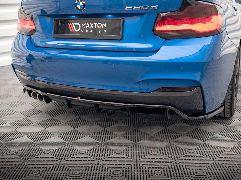 Maxton Design Central Rear Splitter (Vertical Bars) BMW 2 M-Pack F22 - BM-2-22-MPACK-RD1+RD2