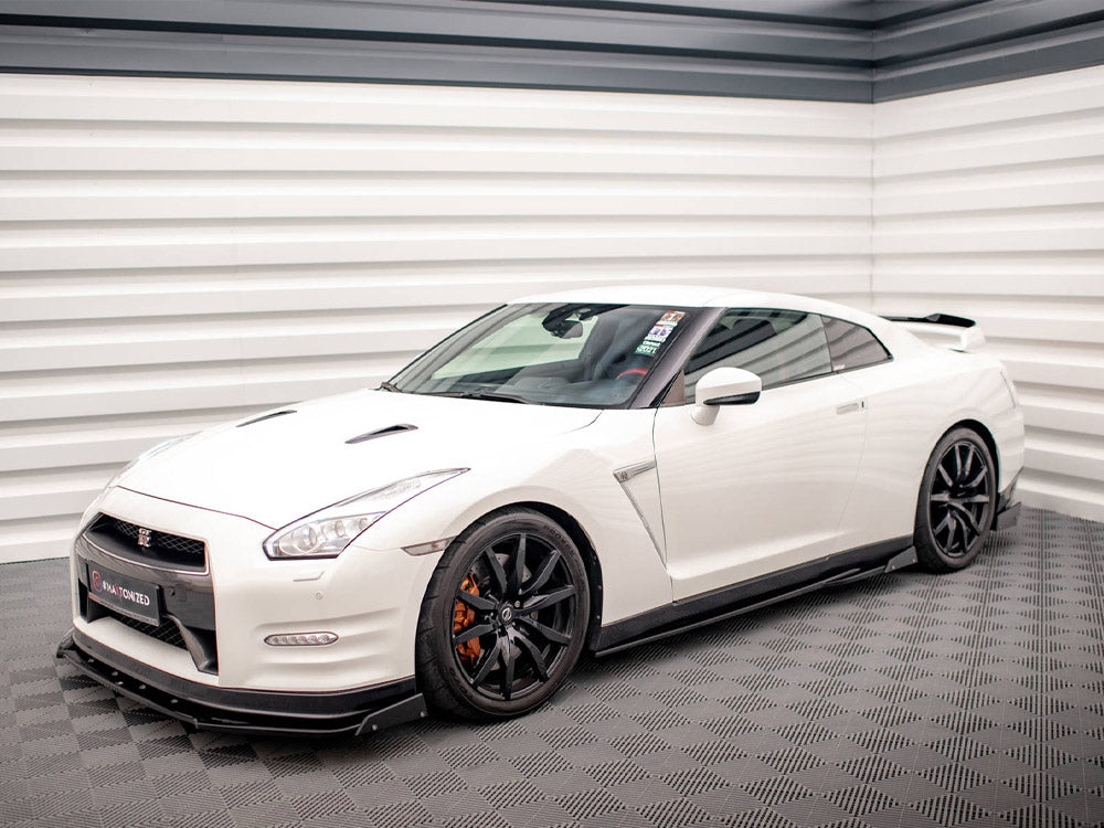 Maxton Design Side Skirts Diffusers + Flaps Nissan GTR R35 Facelift - NI-GTR-4F2-SD1+SF