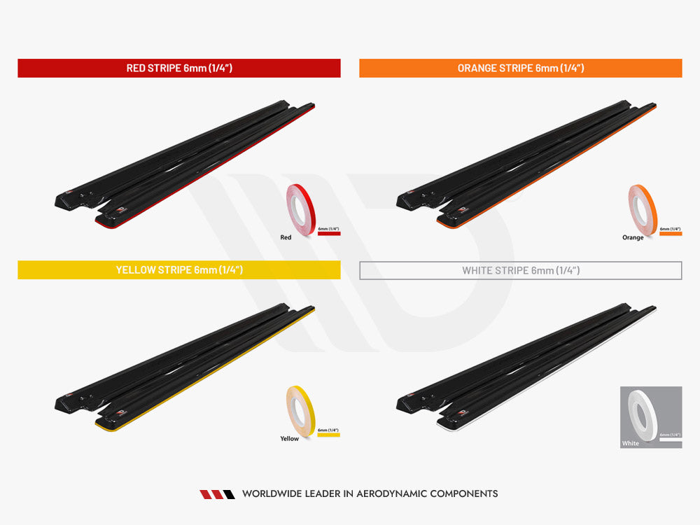 Maxton Design Side Skirts Diffusers V.1 + Flaps Toyota Yaris Mk4 - TO-YA-4-SD1+SF