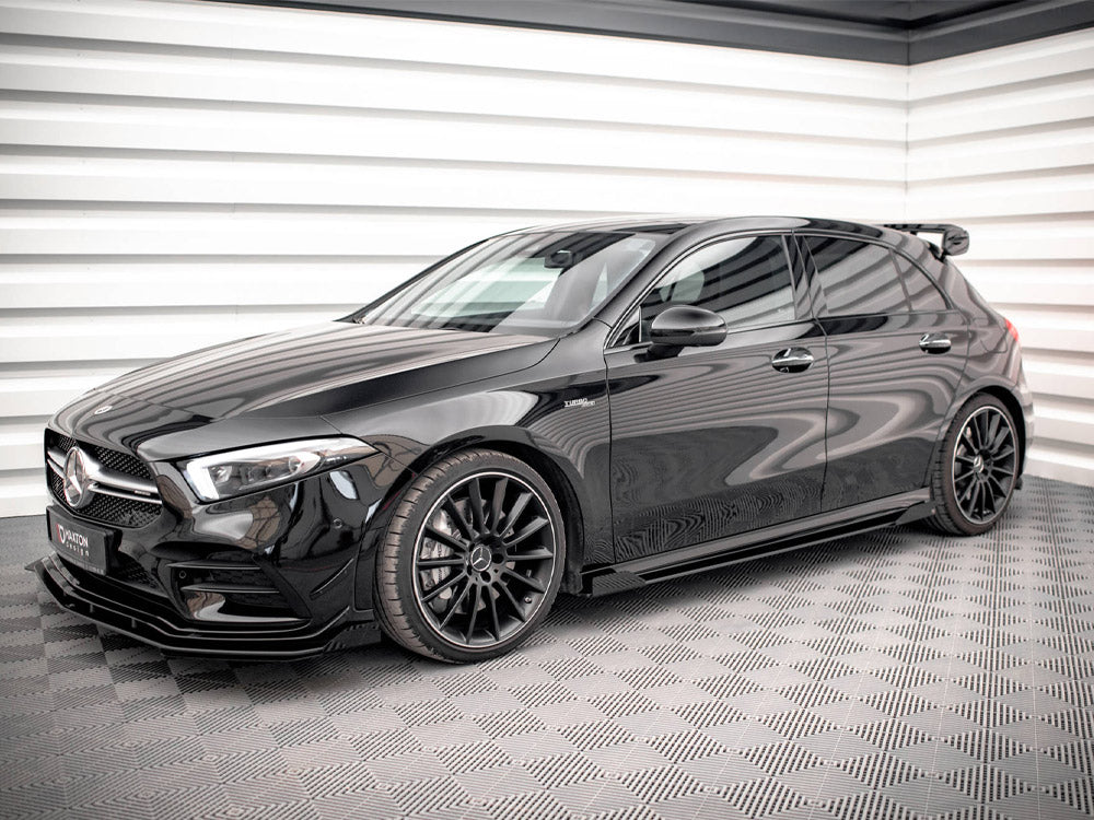 Maxton Design Street PRO Side Skirts Diffusers + Flaps Mercedes A35 AMG/AMG-Line Aero Pack W177 - MEA17735CNC-SD1+SF1