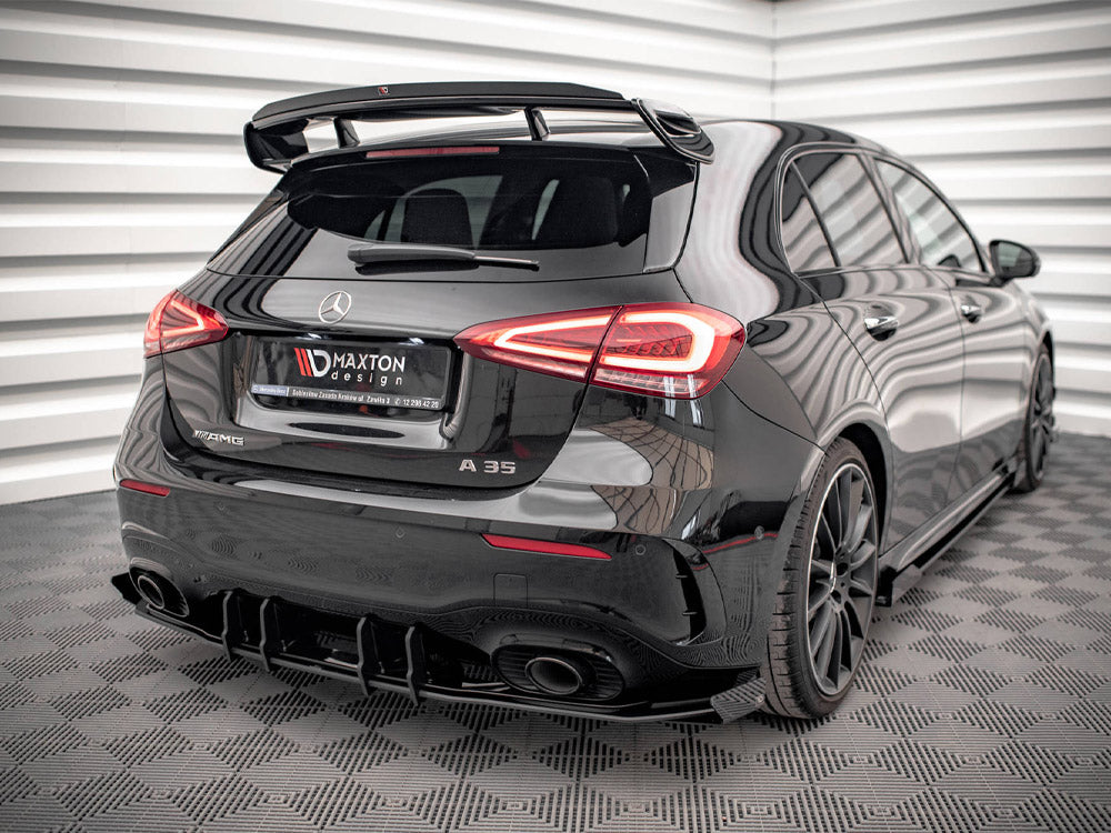 Maxton Design Street PRO Rear Valance + Flaps Mercedes A35 AMG Hatchback Aero Pack W177 - MEA17735CNC-RS1+RSF1