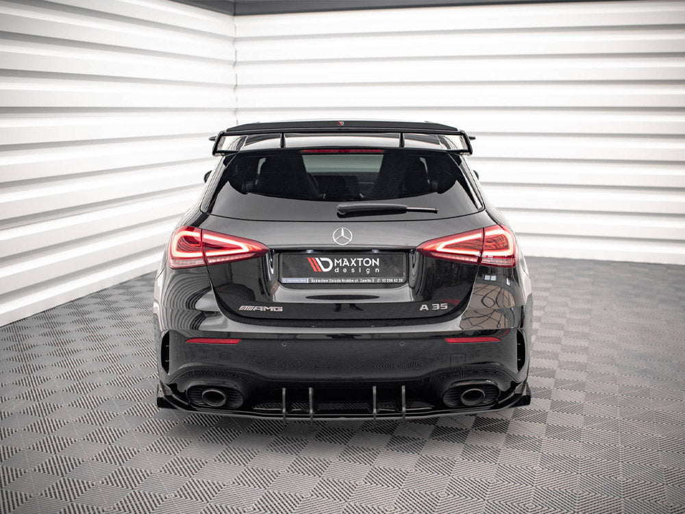 Maxton Design Street PRO Rear Valance + Flaps Mercedes A35 AMG Hatchback Aero Pack W177 - MEA17735CNC-RS1+RSF1