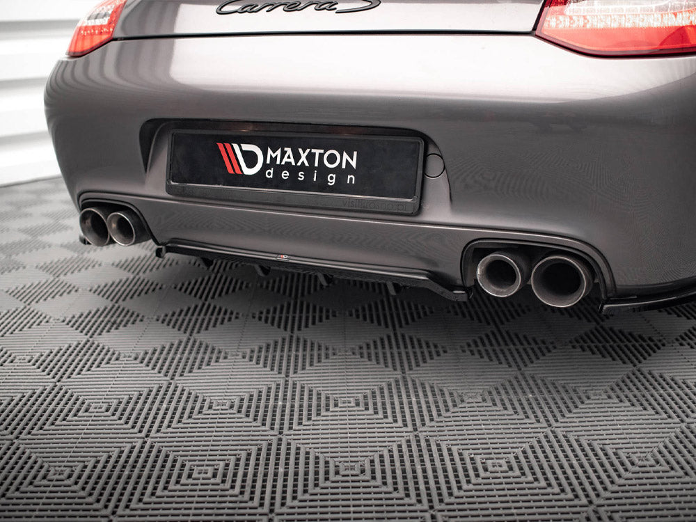 Maxton Design Central Rear Splitter (Vertical Bars) Porsche 911 Carrera/Carrera GTS 997 Facelift - PO-911-997F-CA-RD1+RD2