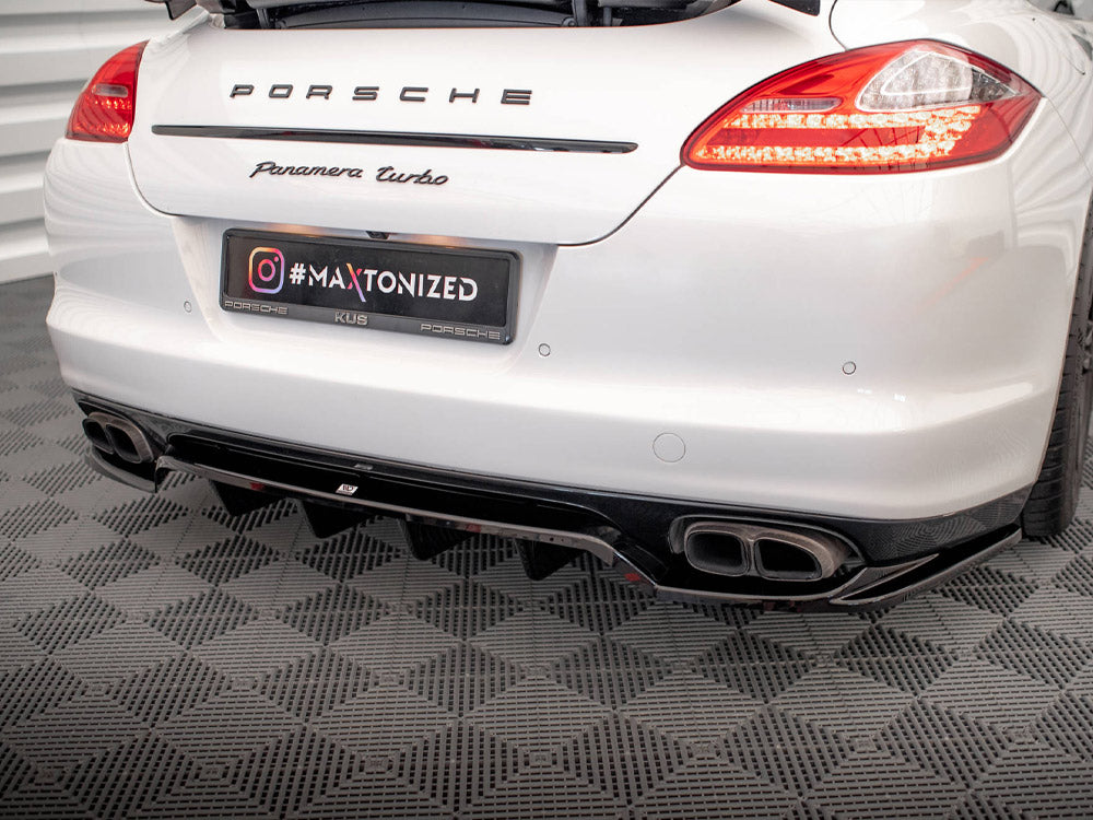 Maxton Design Central Rear Splitter (Vertical Bars) Porsche Panamera Turbo 970 - PO-PA-970-TURBO-RD1+RD2